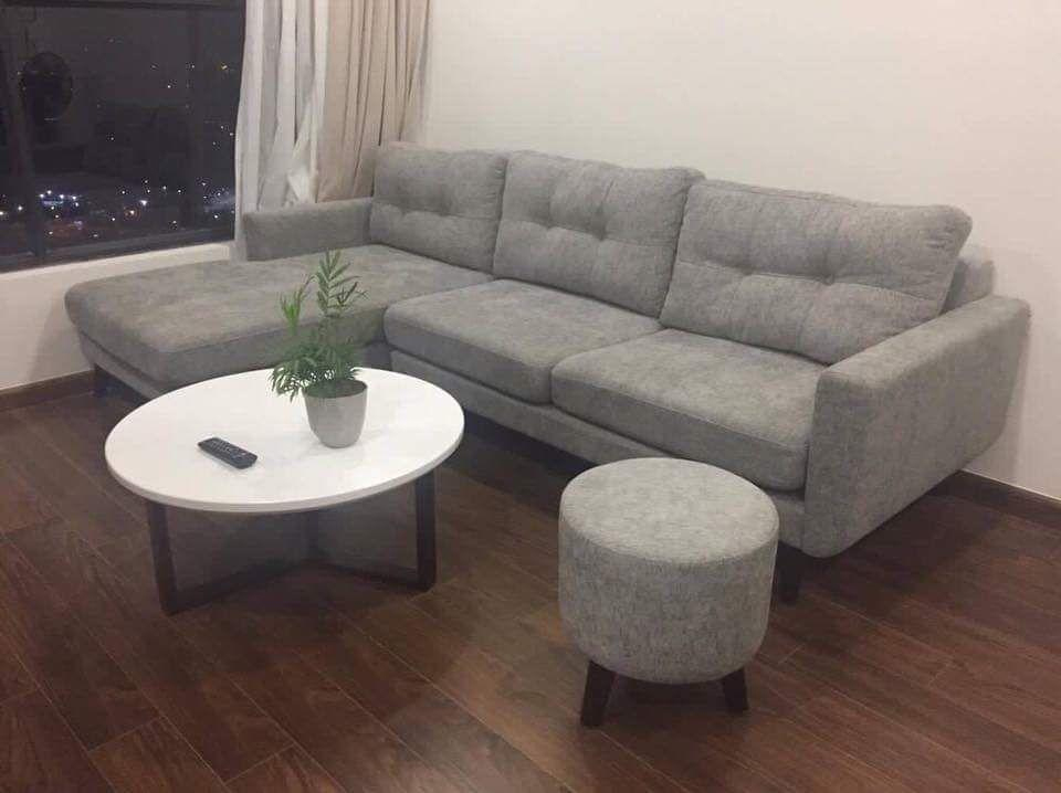 sofa nỉ thông minh dáng dài màu xám giá rẻ